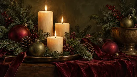 Free Evergreen and Candlelight – painterly still life Frame TV art