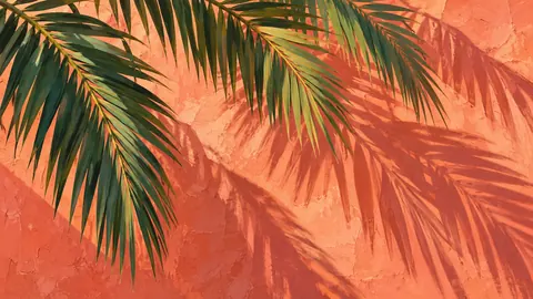 Free Palm Shadows – graphic gouache Frame TV art