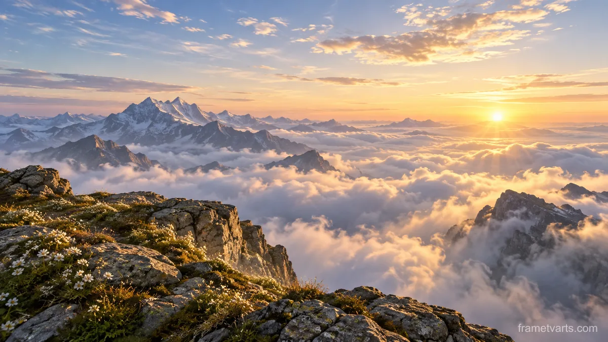 Cloud Sea – atmospheric landscape Samsung Frame TV art, 4K