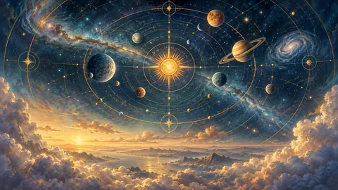 Imaginary celestial map without labels – luminous digital painting Frame TV art