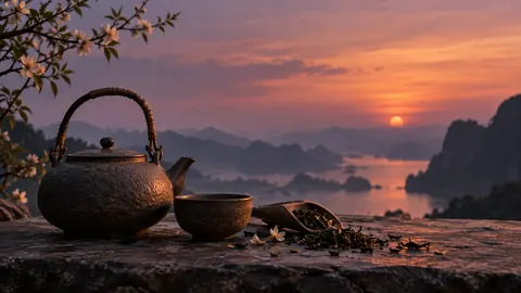 Teapot and loose tea leaves – fine-art still-life photography Frame TV art