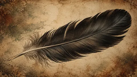 Anatomical study of a single black feather – vintage plate engraving Frame TV art